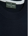High twist navy blue plain cotton jumper - Man | Roberto Verino