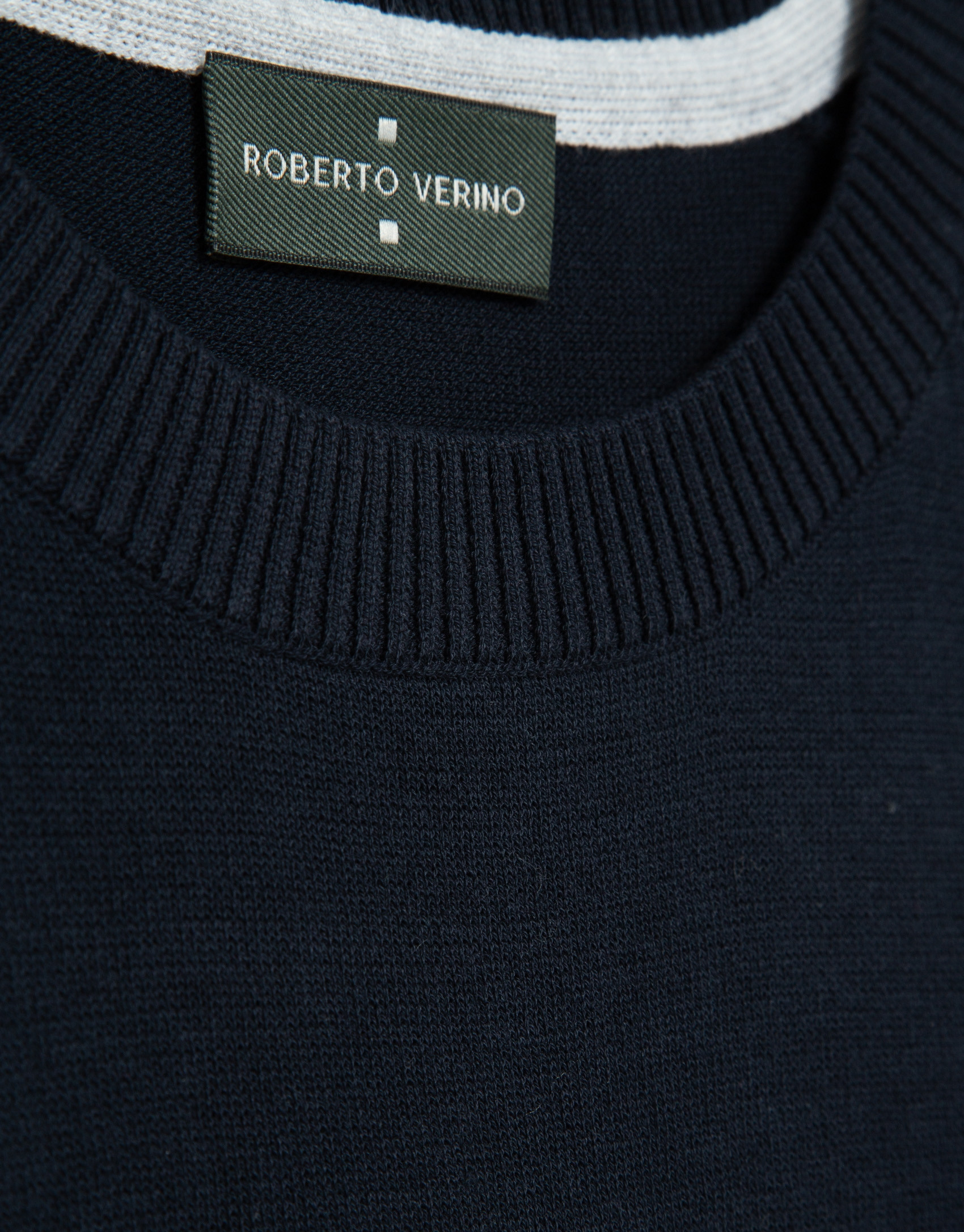Jersey algodón liso high twist marino - Hombre | Roberto Verino