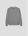 Grey melange cotton/linen structured jumper | Roberto Verino