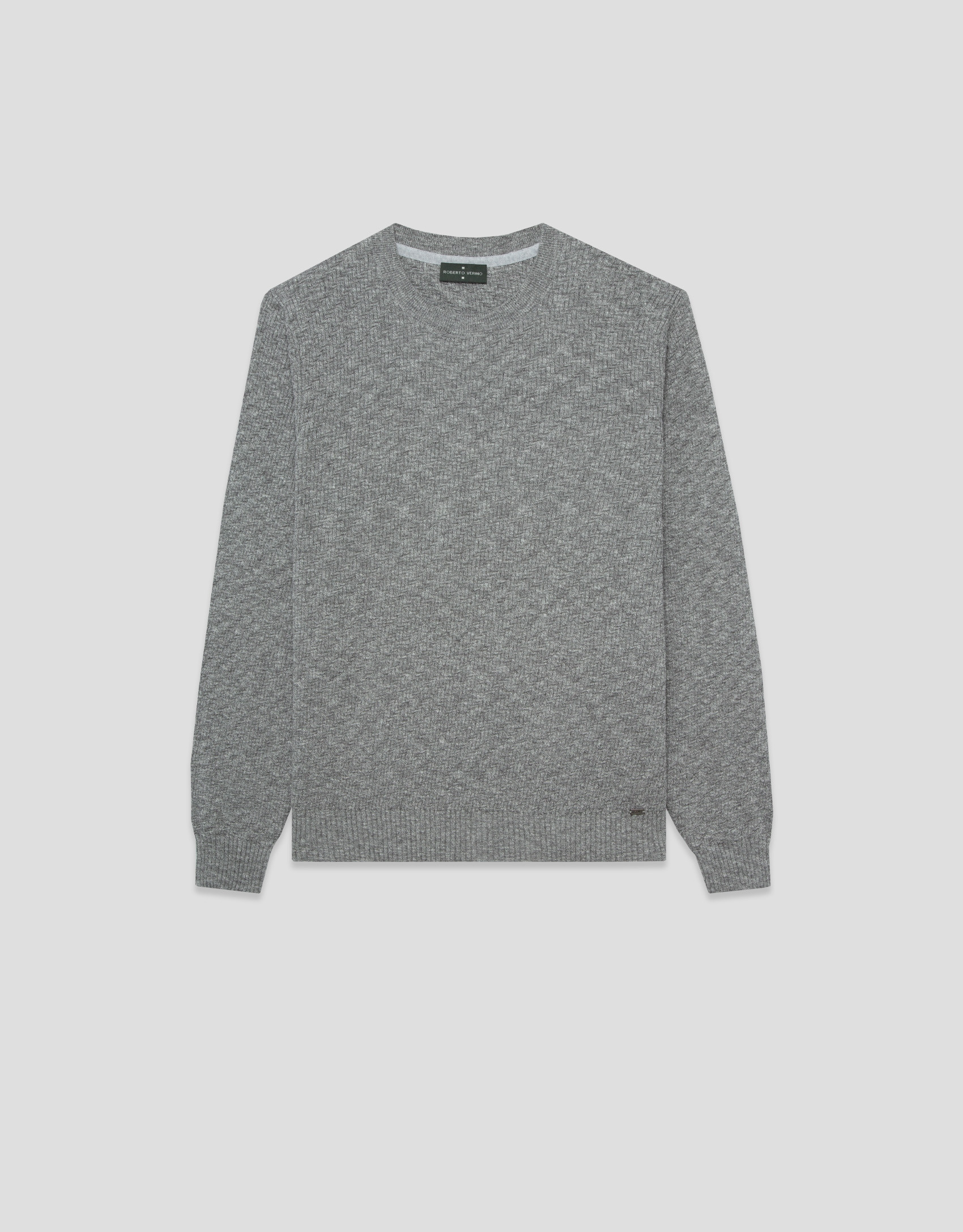 Jersey estructura algodón/lino gris melange | Roberto Verino