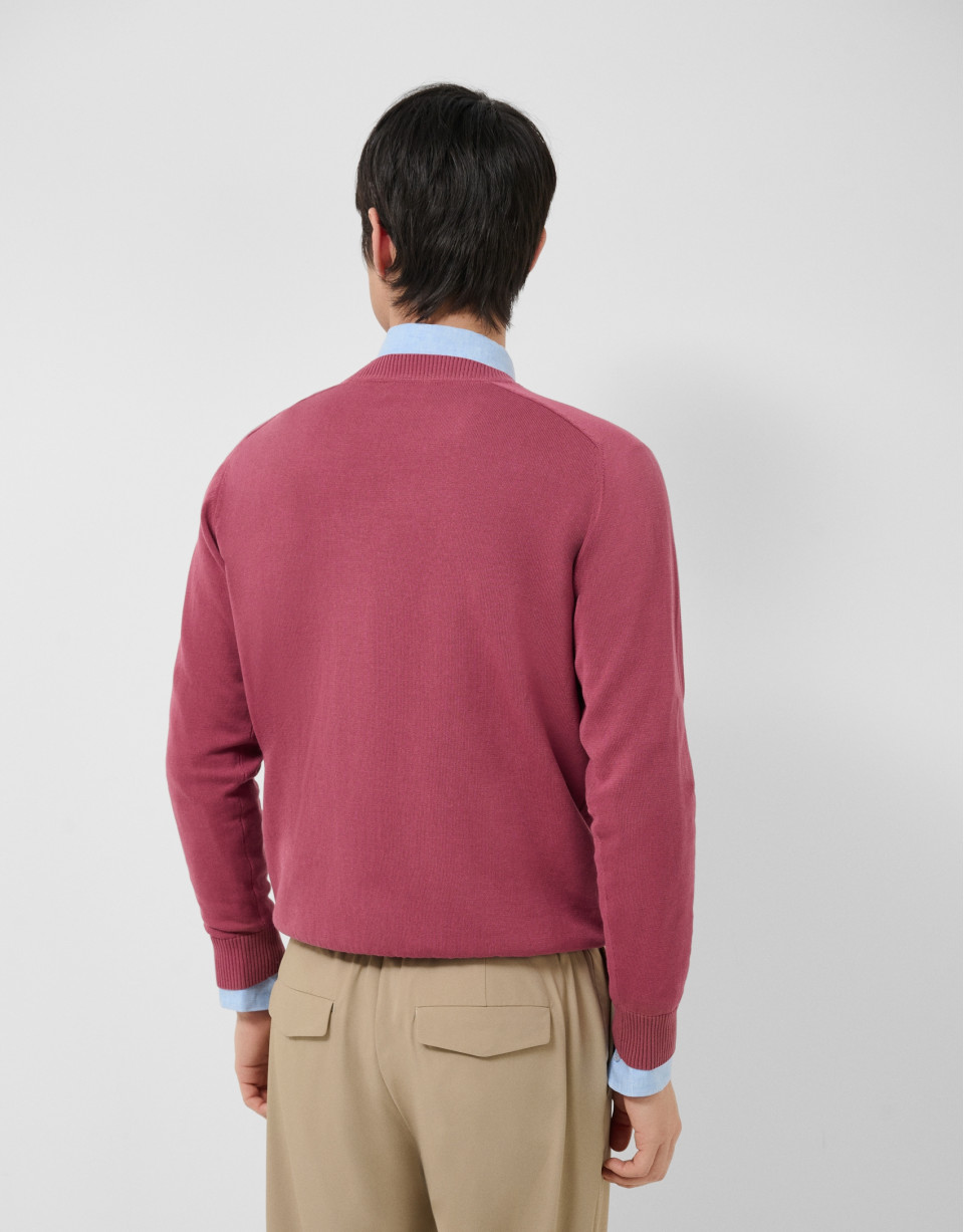 Jersey algodón liso high twist ciruela - Hombre | Roberto Verino