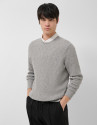 Grey melange cotton/linen structured jumper | Roberto Verino