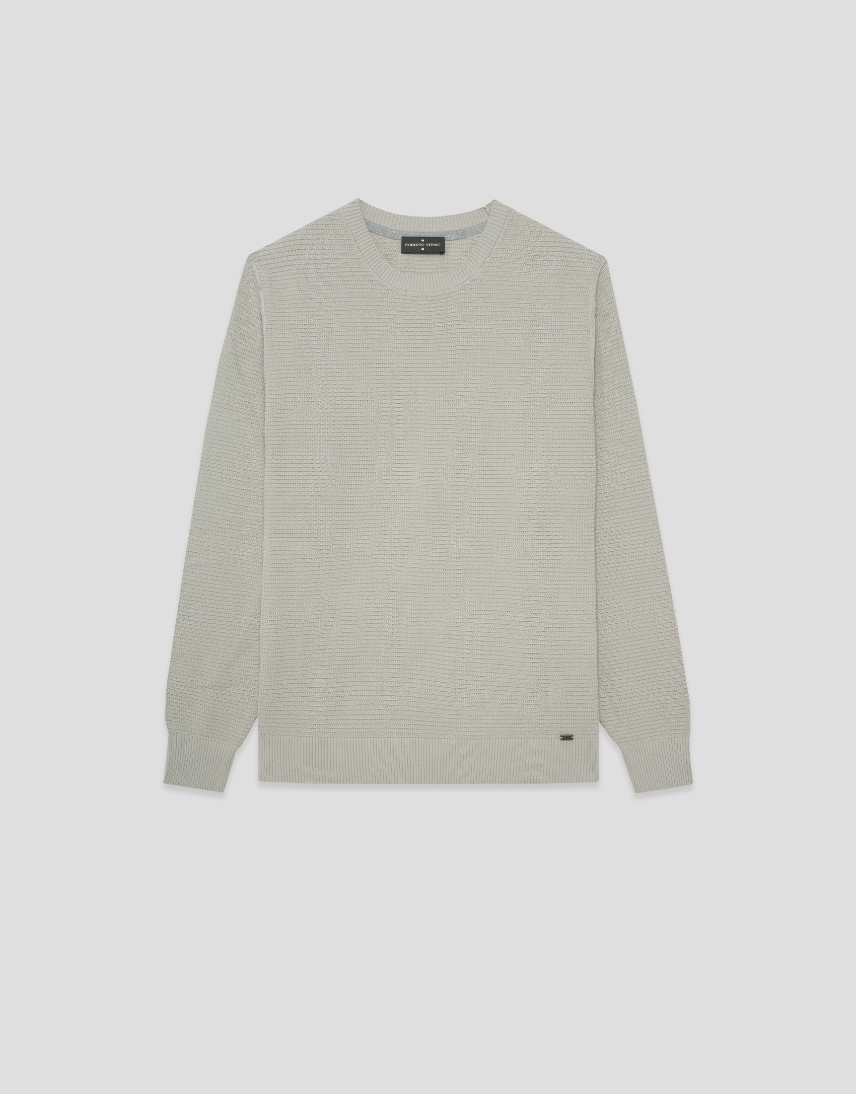 High twist sand-coloured structured jumper | Roberto Verino