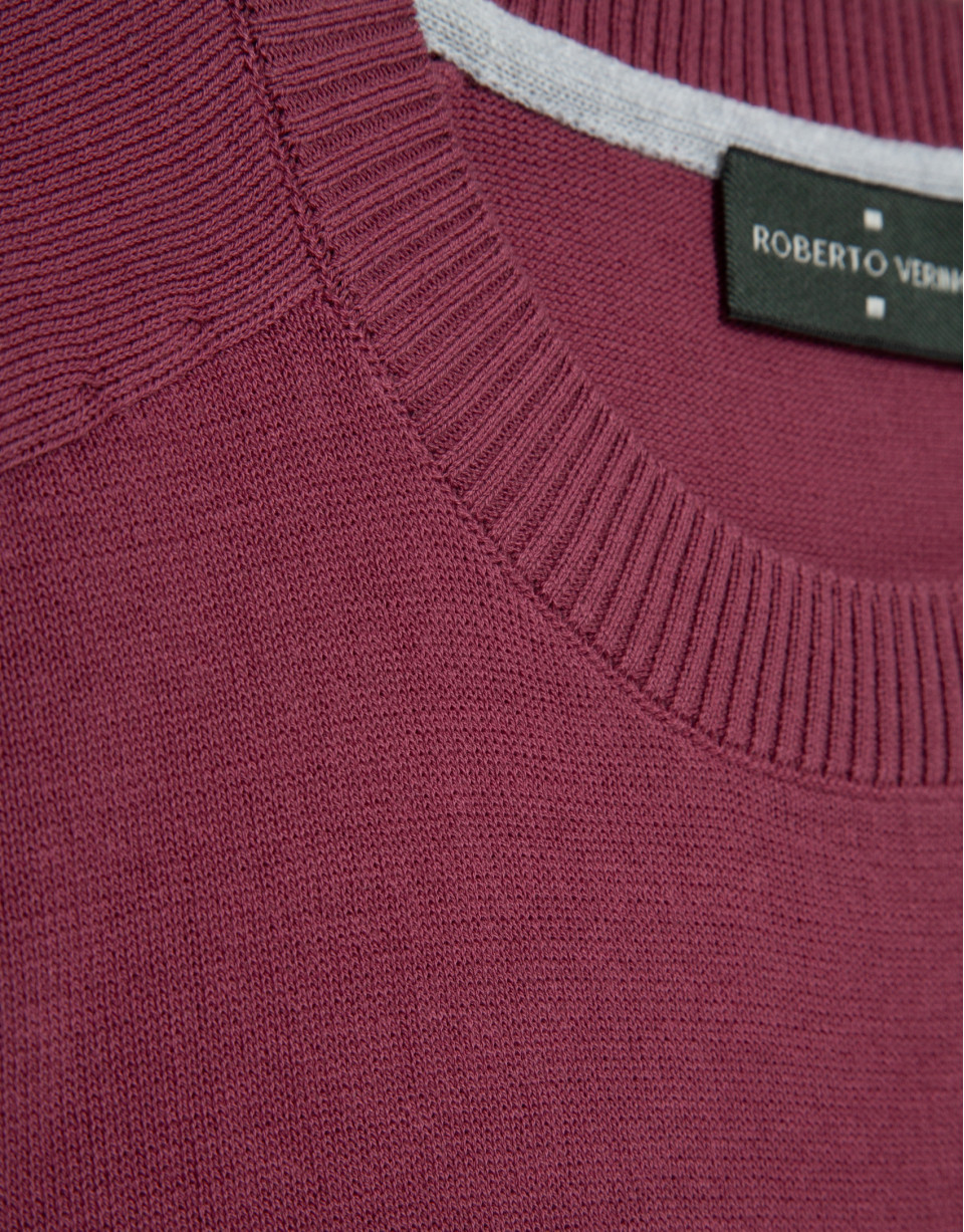 Jersey algodón liso high twist ciruela - Hombre | Roberto Verino
