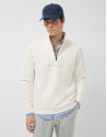 Off-white half-zip sweatshirt with chest logo | Roberto Verino