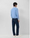 Jersey cuello pico high twist celeste - Hombre | Roberto Verino