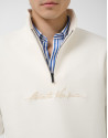 Off-white half-zip sweatshirt with chest logo | Roberto Verino