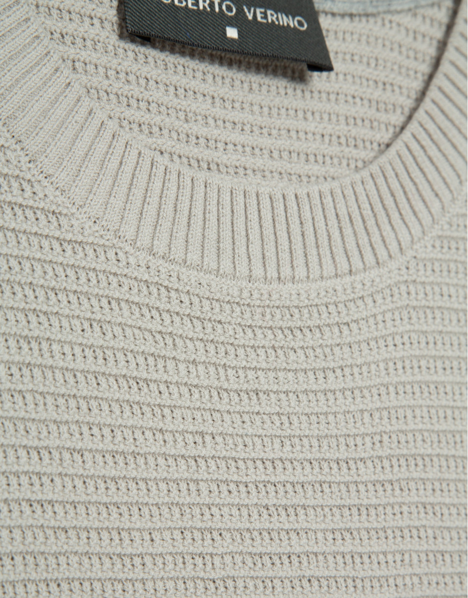 High twist sand-coloured structured jumper | Roberto Verino
