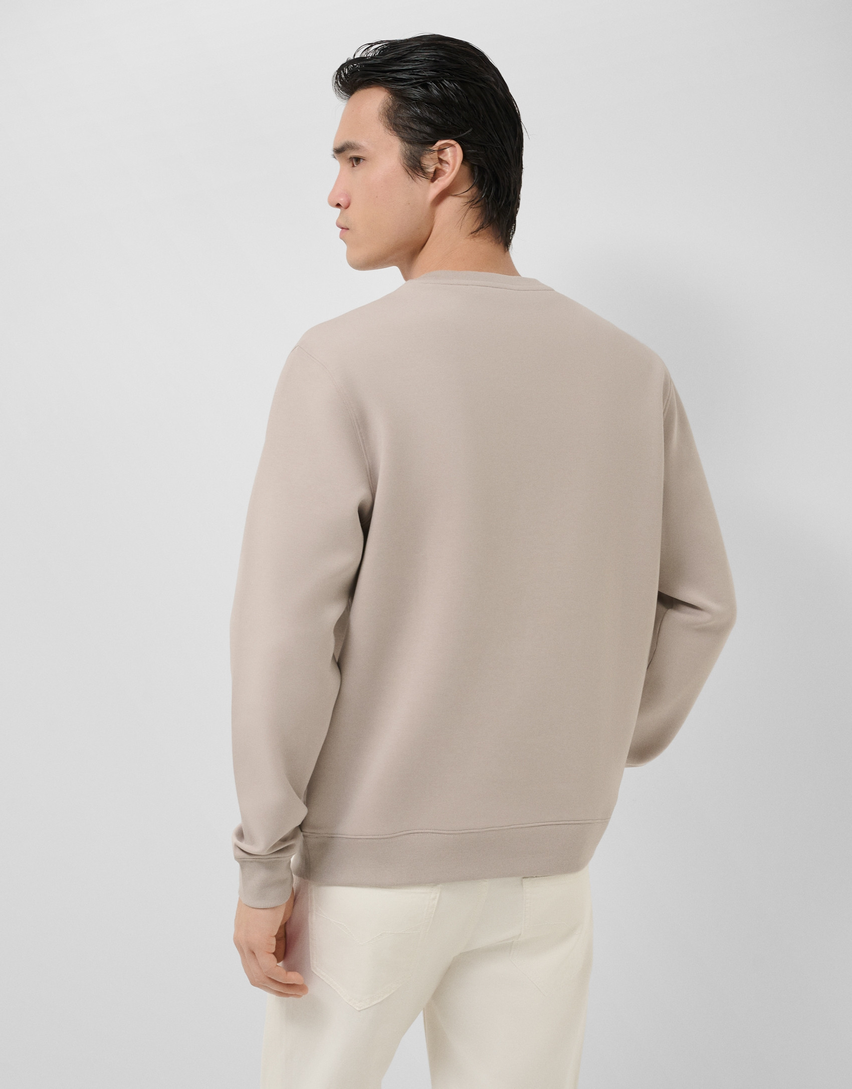 Mink sweatshirt with matching logo on chest | Roberto Verino
