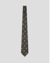 Herringbone silk/linen tie with brown ... | Roberto Verino