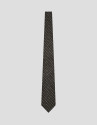 Herringbone silk/linen tie with geometric ... | Roberto Verino