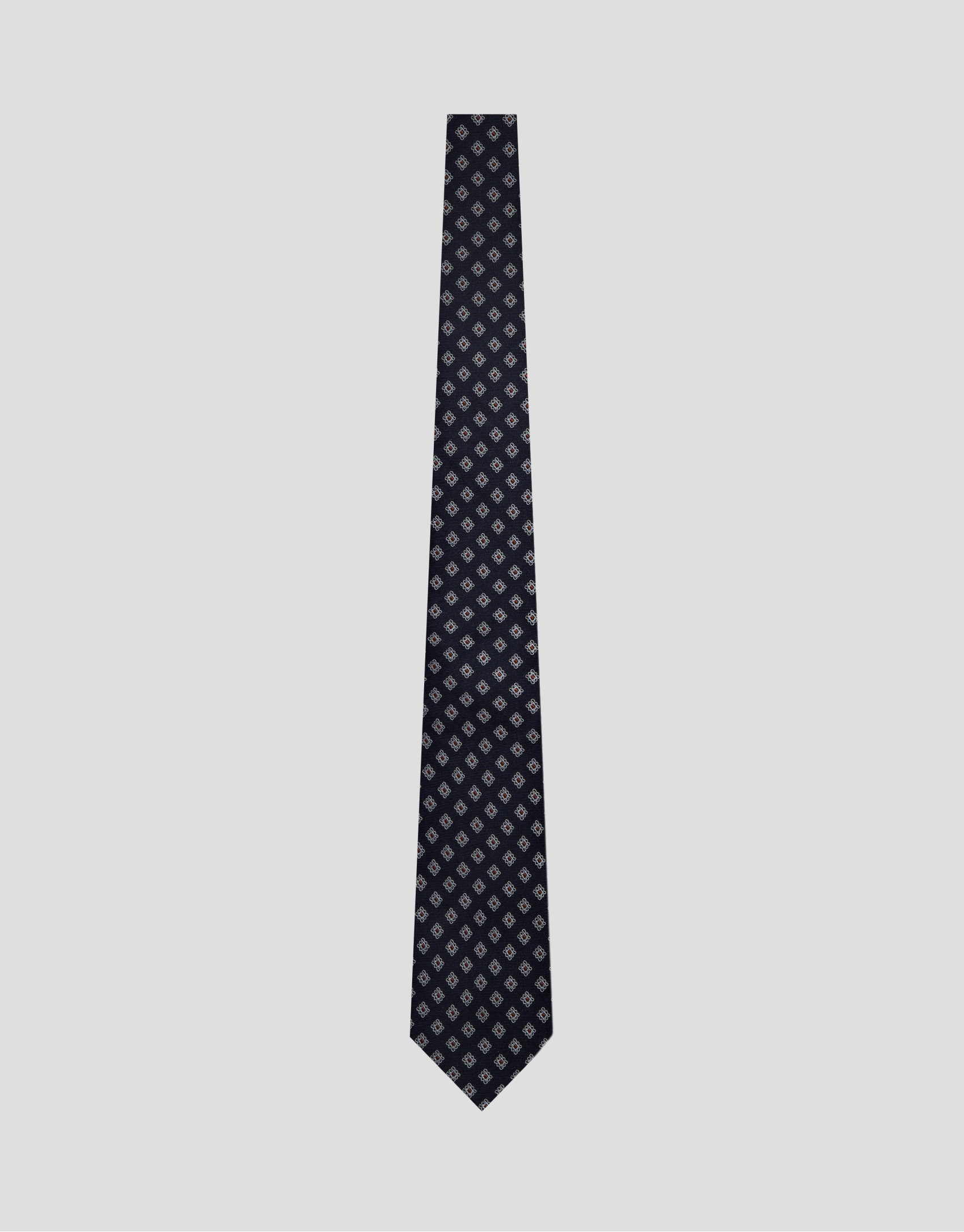 Corbata seda jacquard geométrico marino/rojo | Roberto Verino
