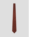 Red silk tie with geometric jacquard pattern ... | Roberto Verino