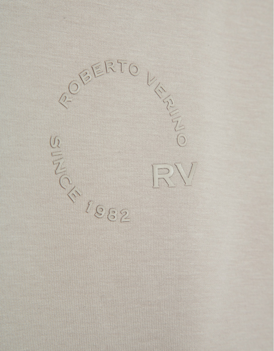 Mink sweatshirt with matching logo on chest | Roberto Verino