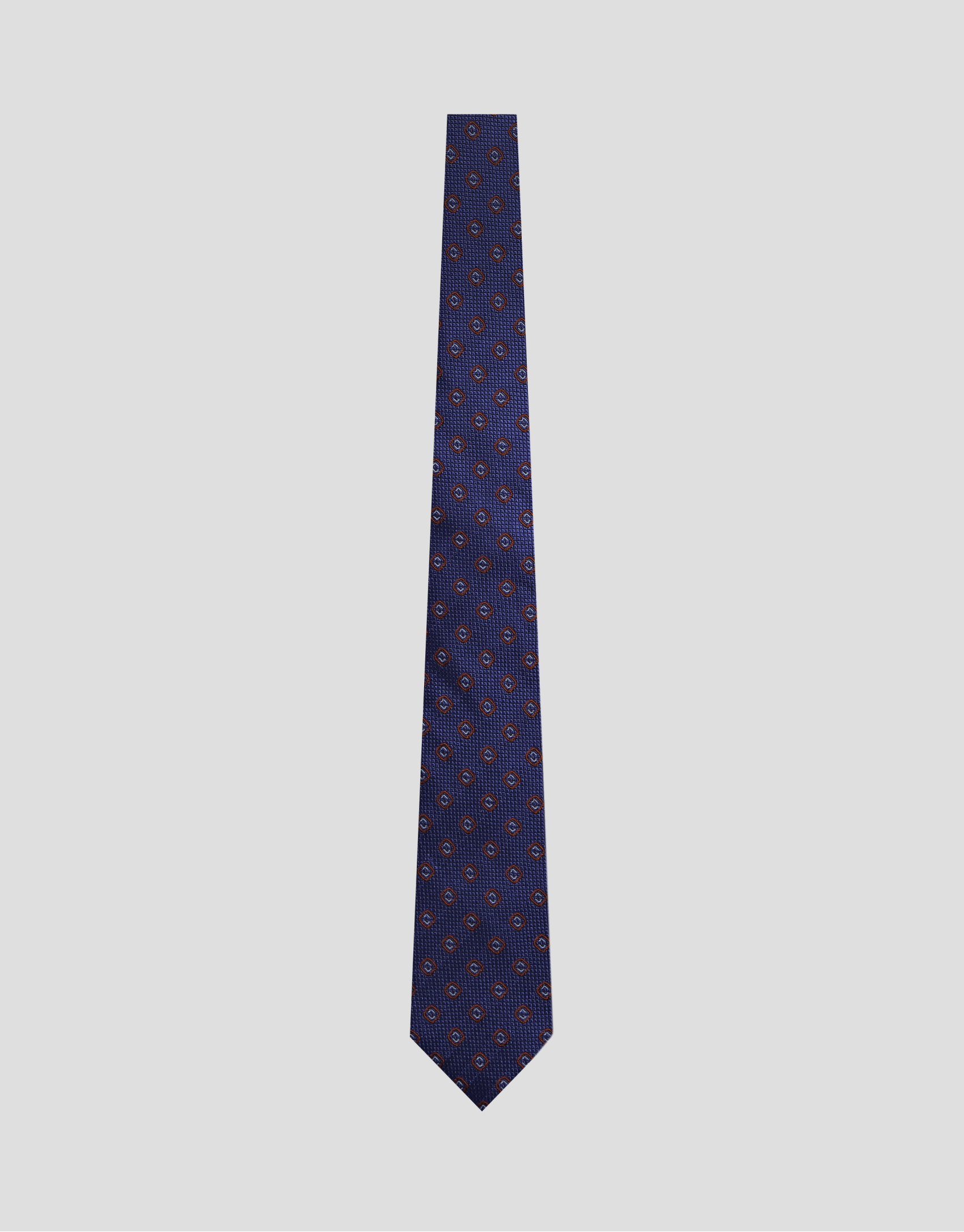 Blue silk tie with red and light blue ... | Roberto Verino
