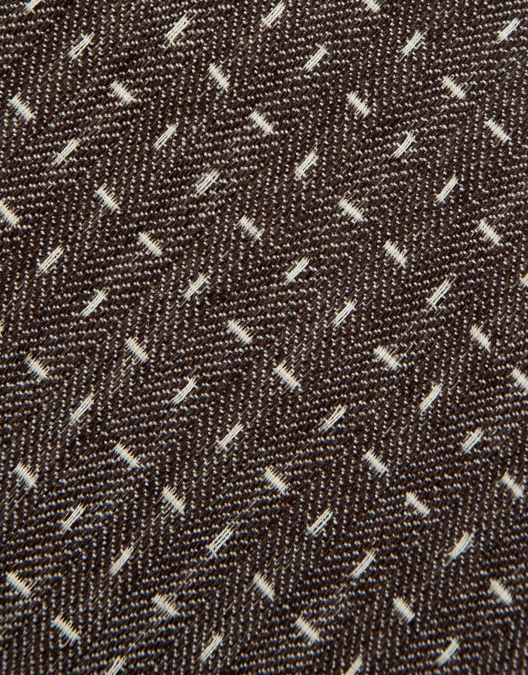 Herringbone silk/linen tie with geometric ... | Roberto Verino