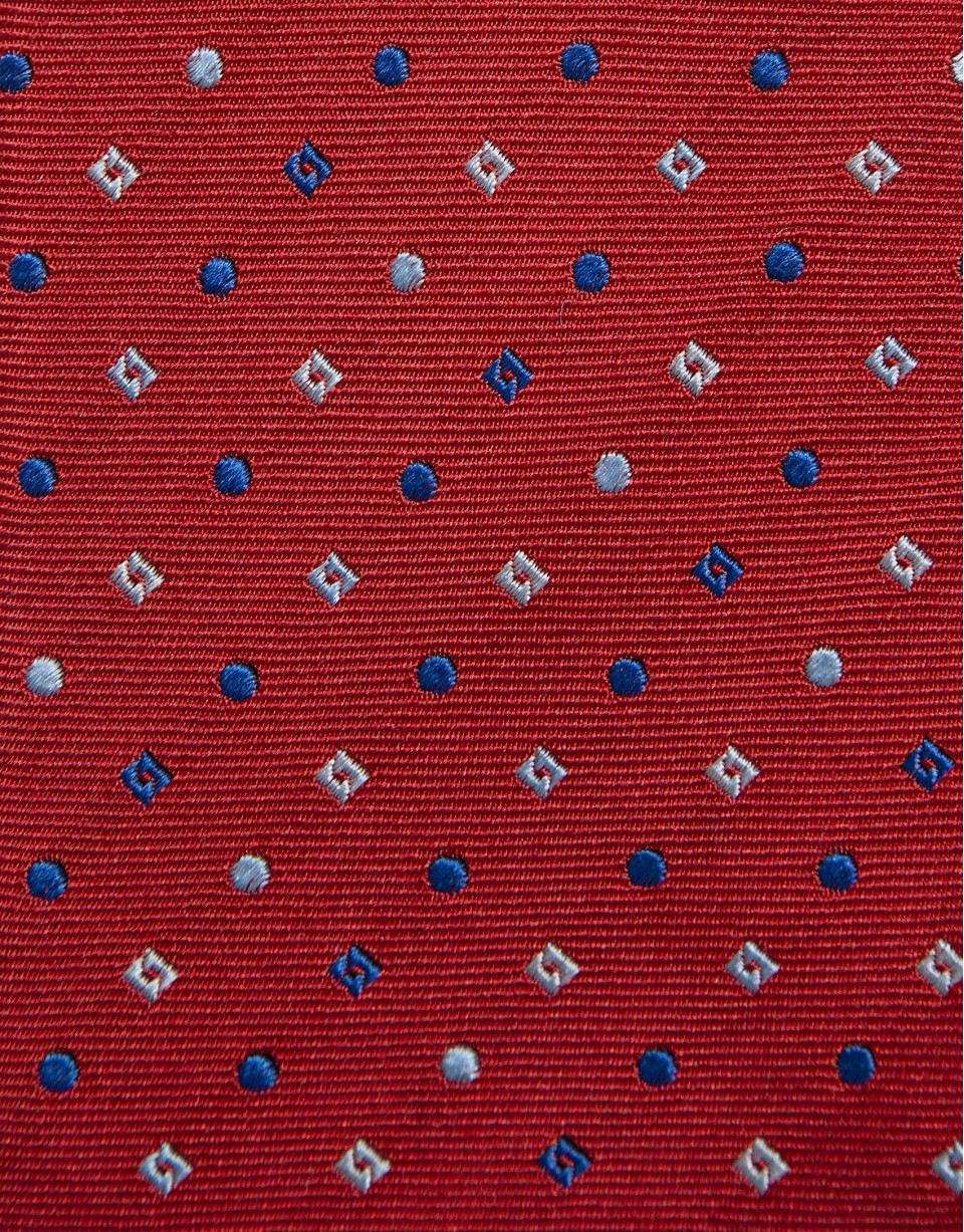Corbata seda roja jacquard geométrico tonos ... | Roberto Verino