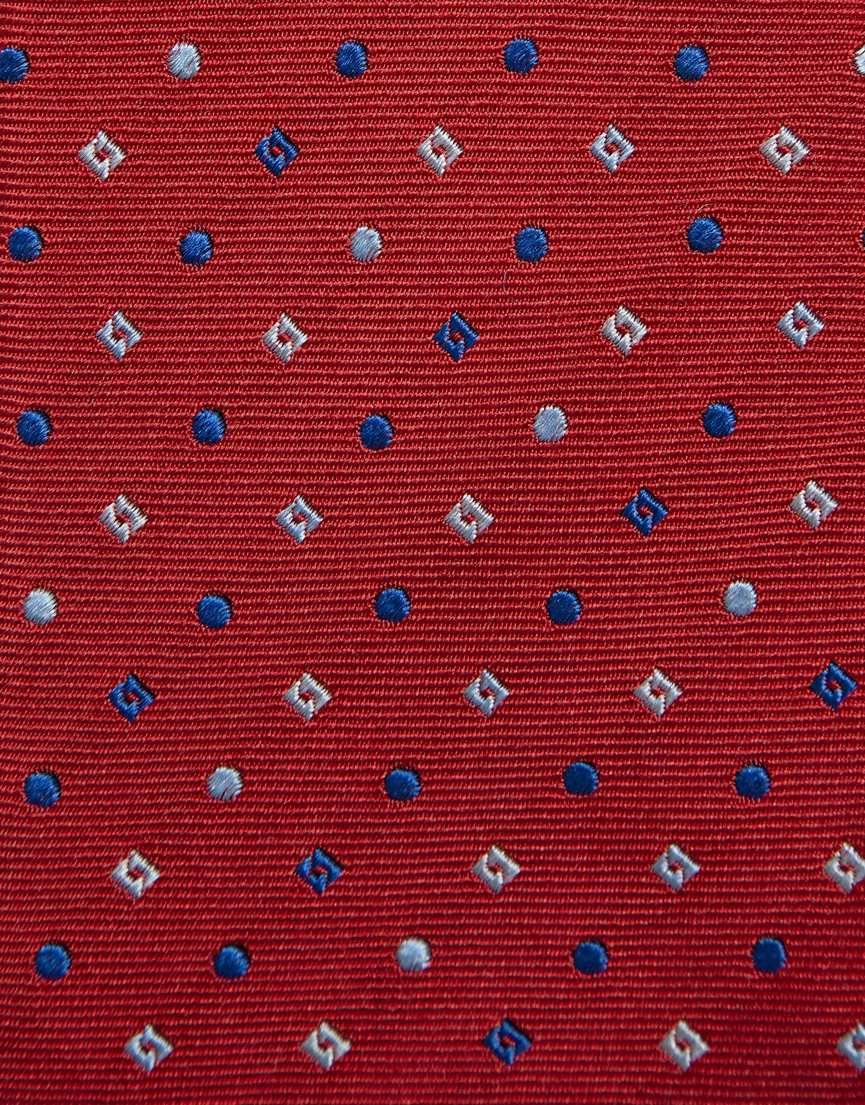 Red silk tie with geometric jacquard pattern ... | Roberto Verino