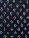 Navy blue and red geometric jacquard silk tie | Roberto Verino