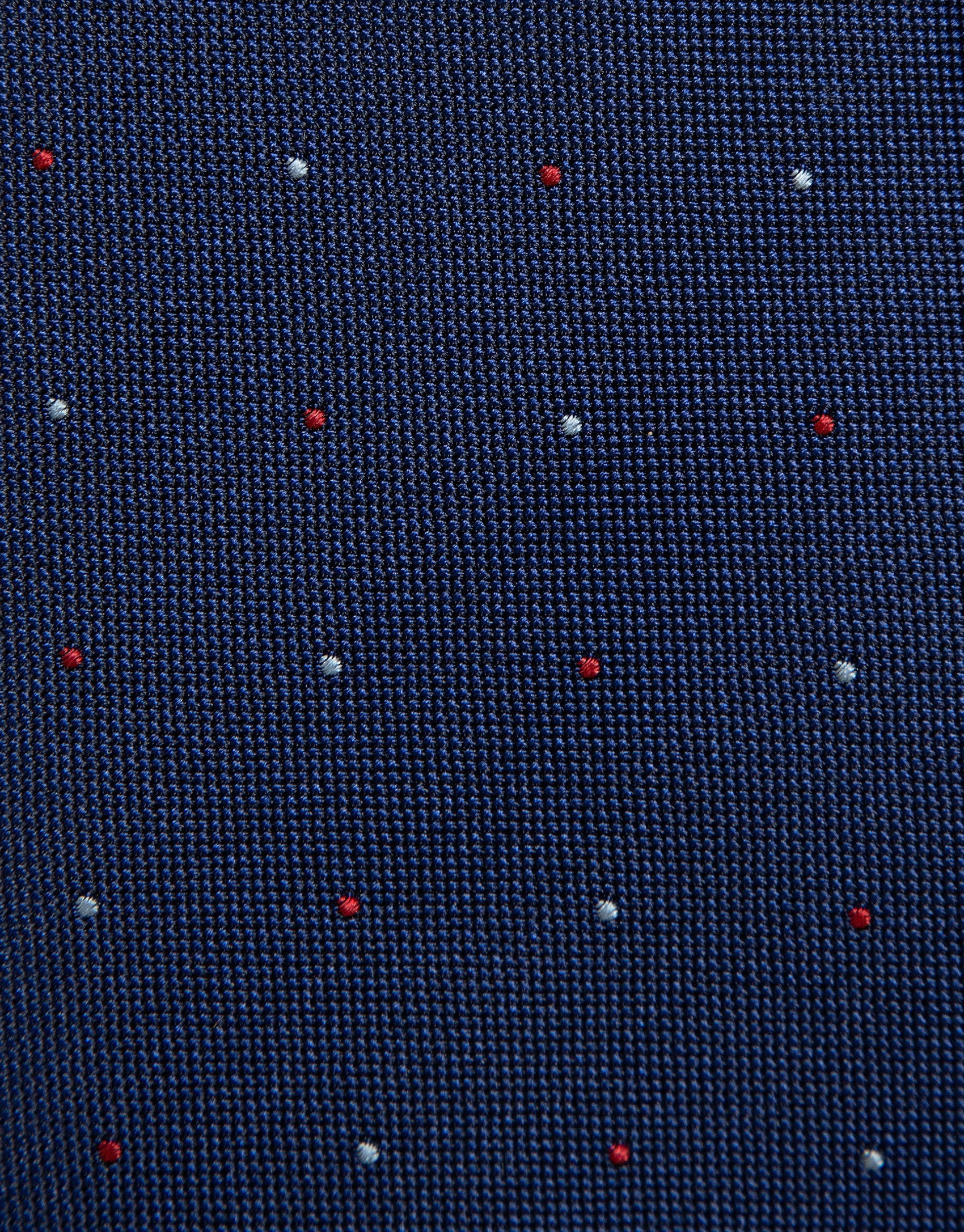 Blue silk tie with light blue and red jacquard | Roberto Verino