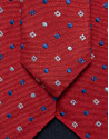 Red silk tie with geometric jacquard pattern ... | Roberto Verino