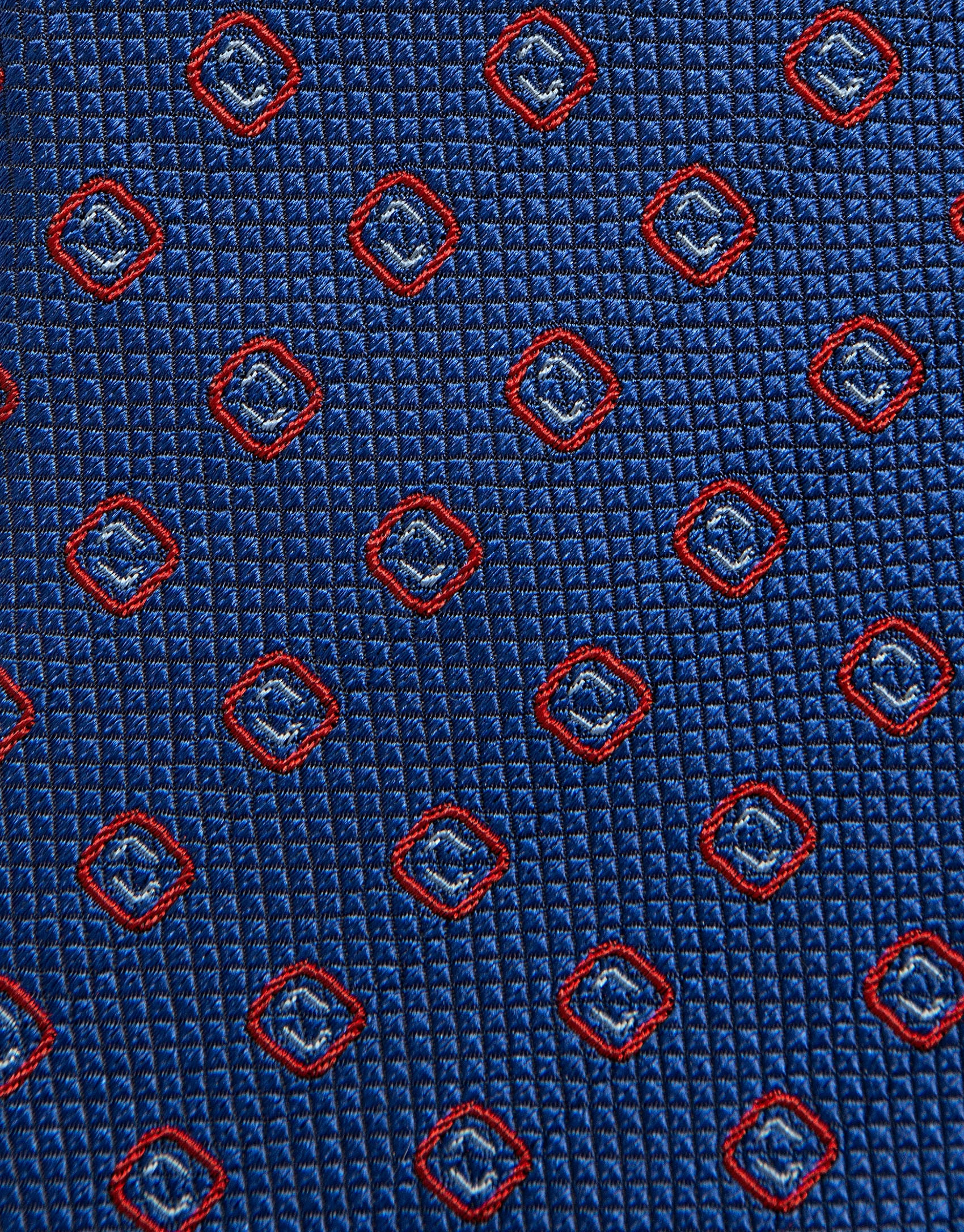 Blue silk tie with red and light blue ... | Roberto Verino