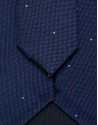Blue silk tie with light blue and red jacquard | Roberto Verino