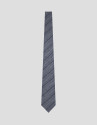 Silk/linen tie with blue stripes - Man - SS2026 | Roberto Verino