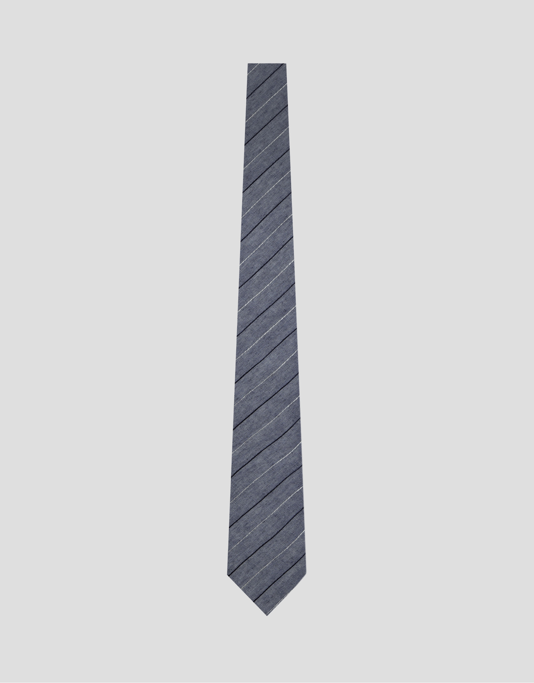 Corbata de seda/lino rayas tonos azules | Roberto Verino