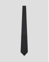 Navy silk tie with yellow floral jacquard - Man | Roberto Verino