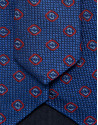 Blue silk tie with red and light blue ... | Roberto Verino