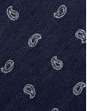Herringbone silk/linen tie with blue paisley ... | Roberto Verino