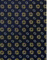 Navy silk tie with yellow floral jacquard - Man | Roberto Verino
