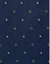 Blue silk tie with yellow geometric jacquard | Roberto Verino