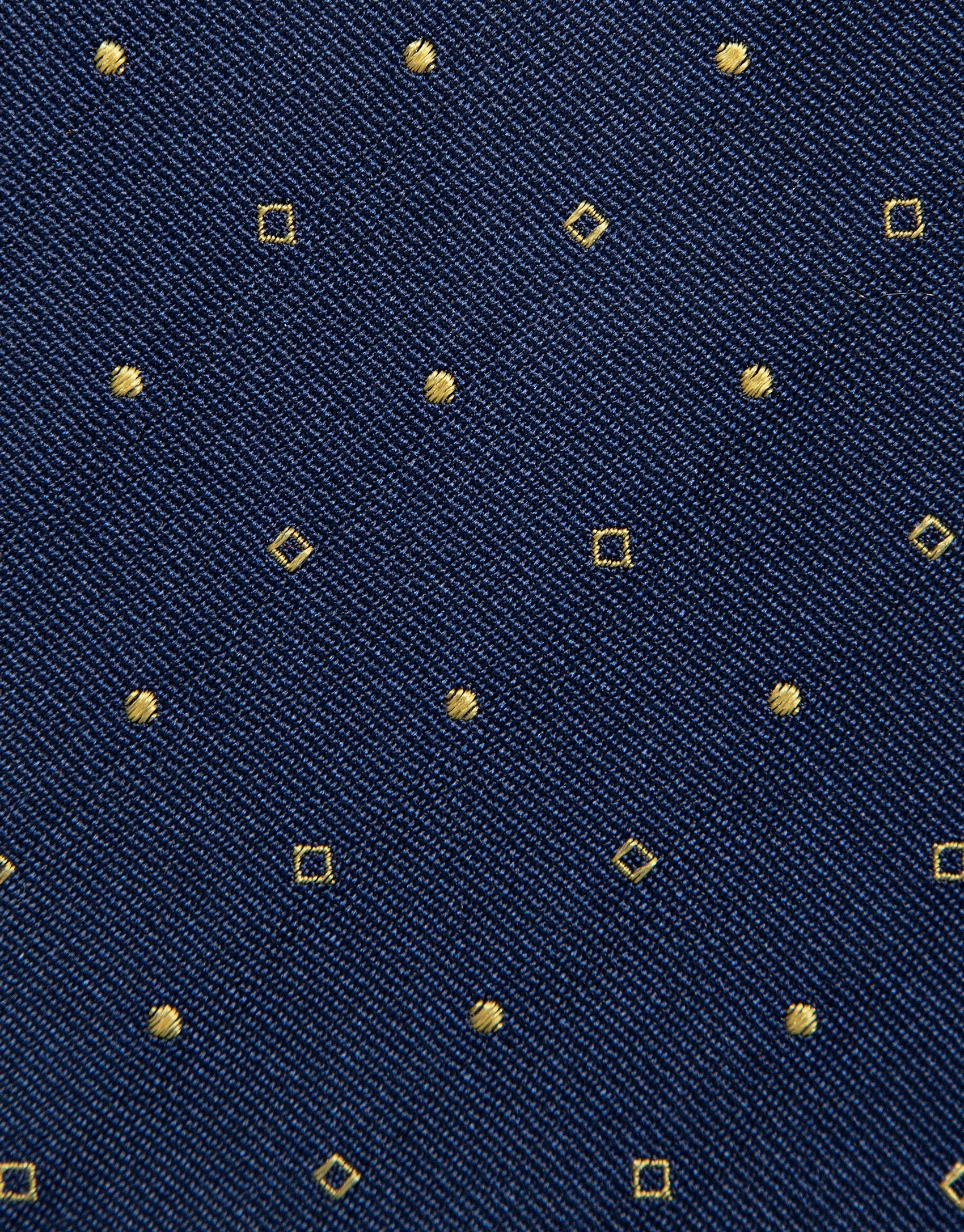 Blue silk tie with yellow geometric jacquard | Roberto Verino