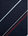 Navy silk tie with white and red stripes - Man | Roberto Verino