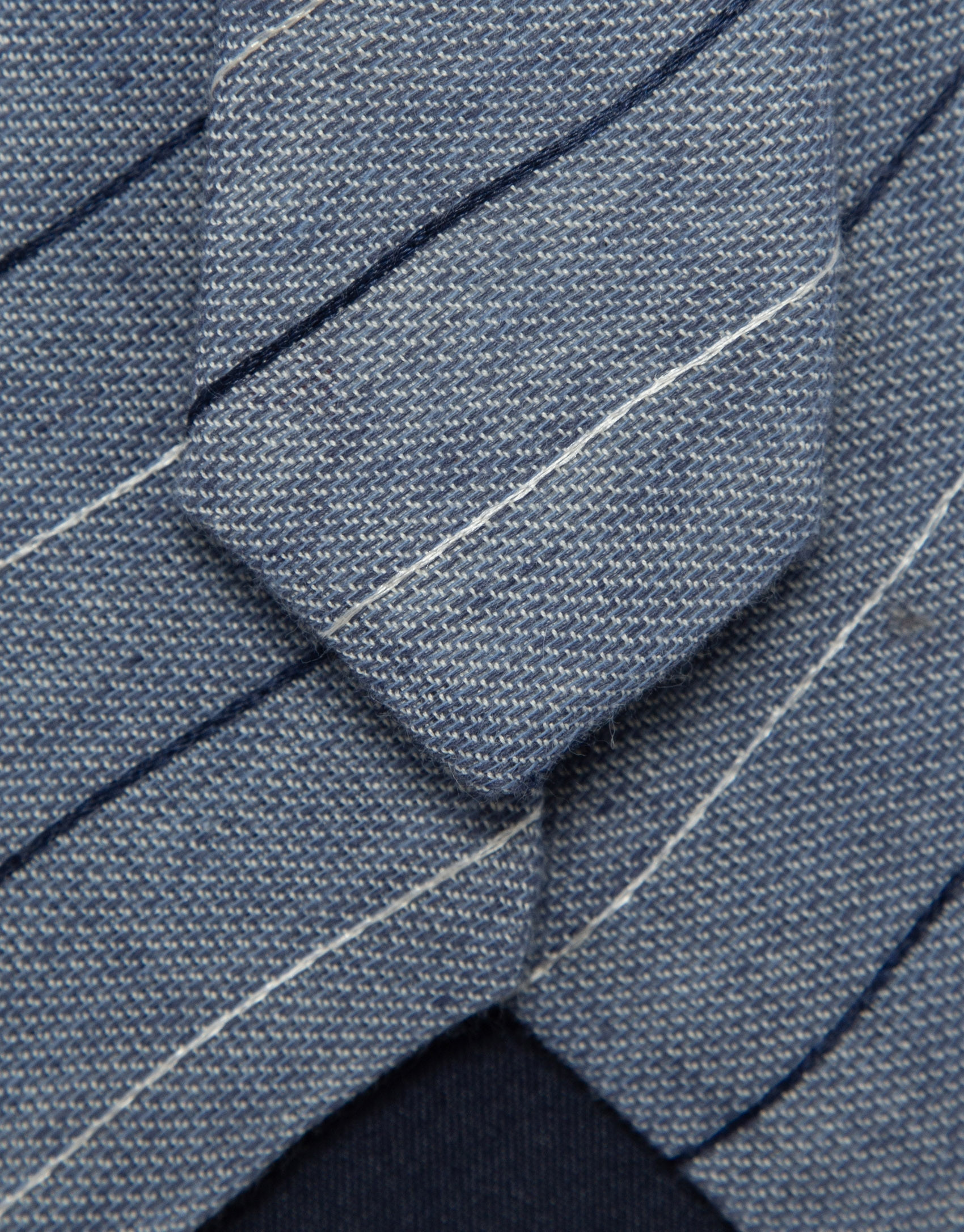 Silk/linen tie with blue stripes - Man - SS2026 | Roberto Verino