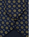 Navy silk tie with yellow floral jacquard - Man | Roberto Verino