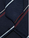 Navy silk tie with white and red stripes - Man | Roberto Verino