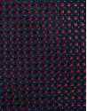 Navy silk tie with red geometric jacquard ... | Roberto Verino