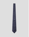 Blue geometric jacquard silk tie - Man - SS2026 | Roberto Verino