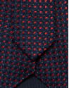 Navy silk tie with red geometric jacquard ... | Roberto Verino