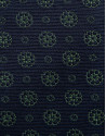 Navy silk tie with geometric jacquard green ... | Roberto Verino