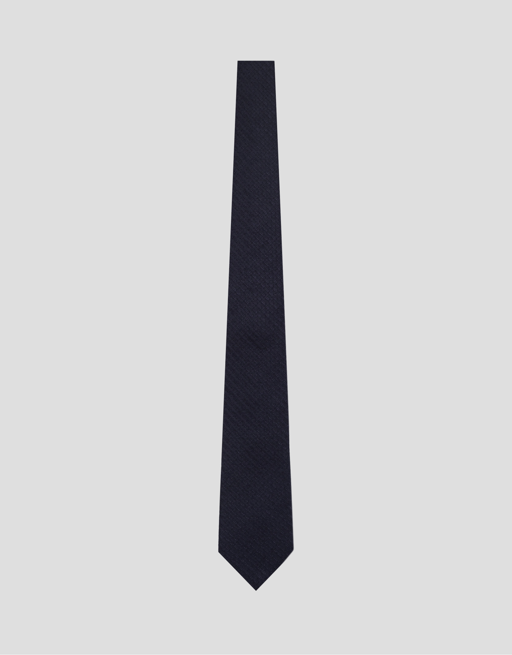 Navy silk jacquard tie - Man - SS2026 | Roberto Verino