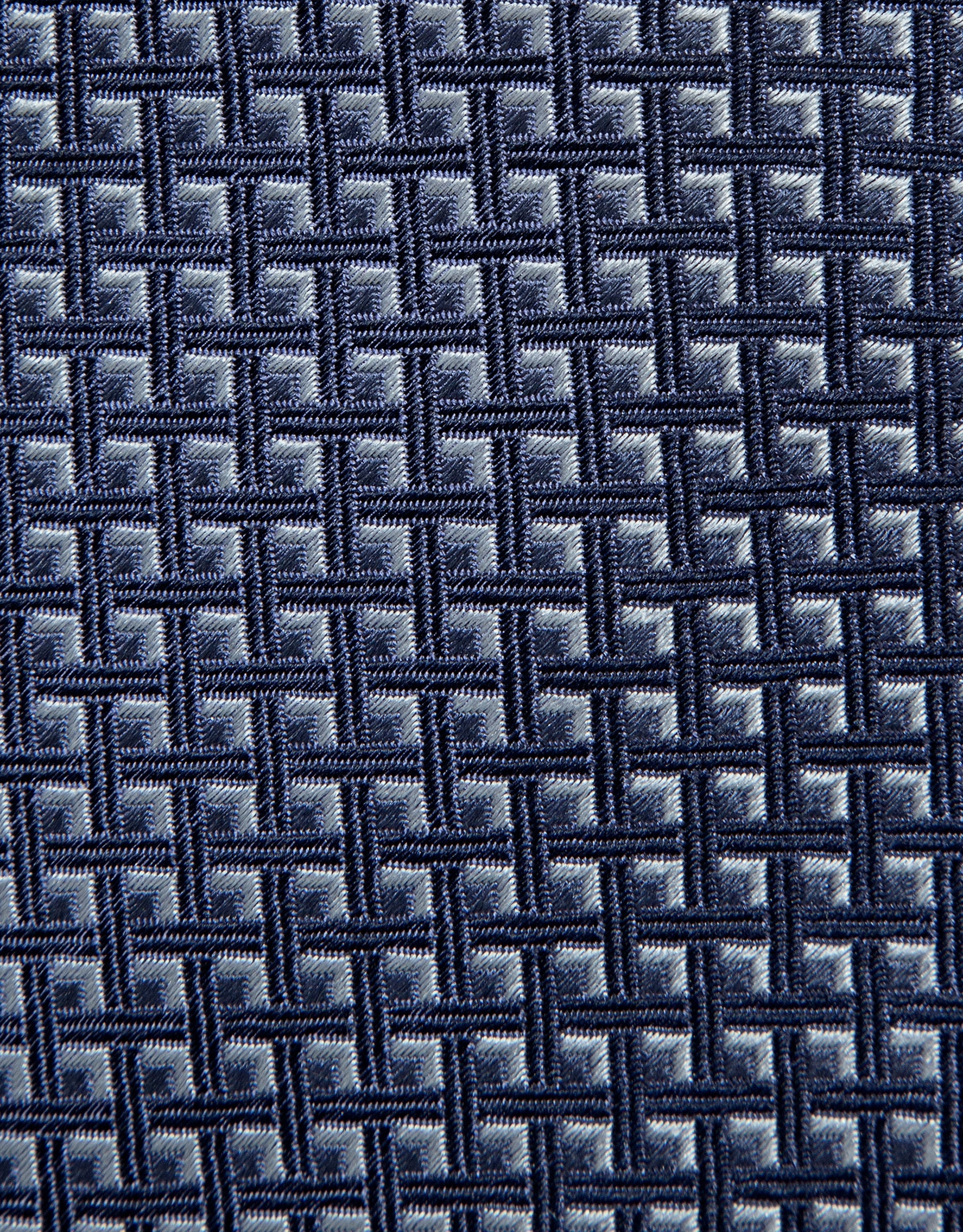 Blue geometric jacquard silk tie - Man - SS2026 | Roberto Verino