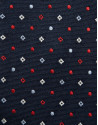 Navy silk tie with red/white geometric ... | Roberto Verino