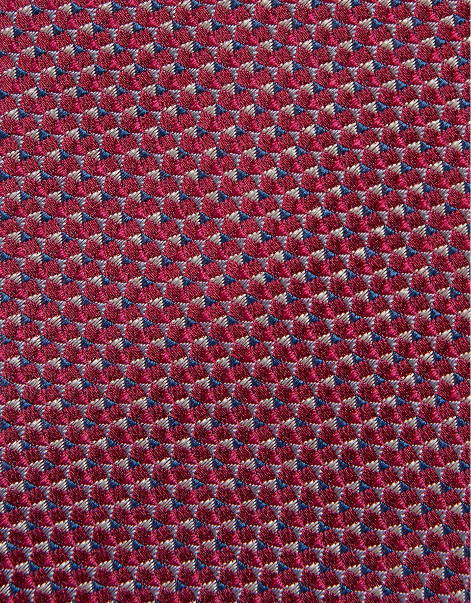 Silk tie with geometric rose jacquard pattern | Roberto Verino
