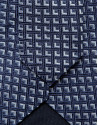 Blue geometric jacquard silk tie - Man - SS2026 | Roberto Verino