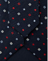 Navy silk tie with red/white geometric ... | Roberto Verino