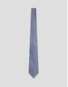 Light blue silk tie with navy geometric ... | Roberto Verino